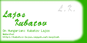 lajos kubatov business card